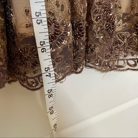 KOROVILAS ISLA EMBELLISHED TAN MOCK NECK MAXY DRESS 4 - Picture 8 of 10